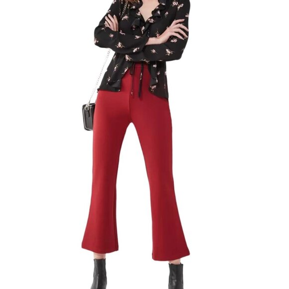 Silence and Noise Cherry Red Ponte Kick Flare Pant - Picture 4 of 6